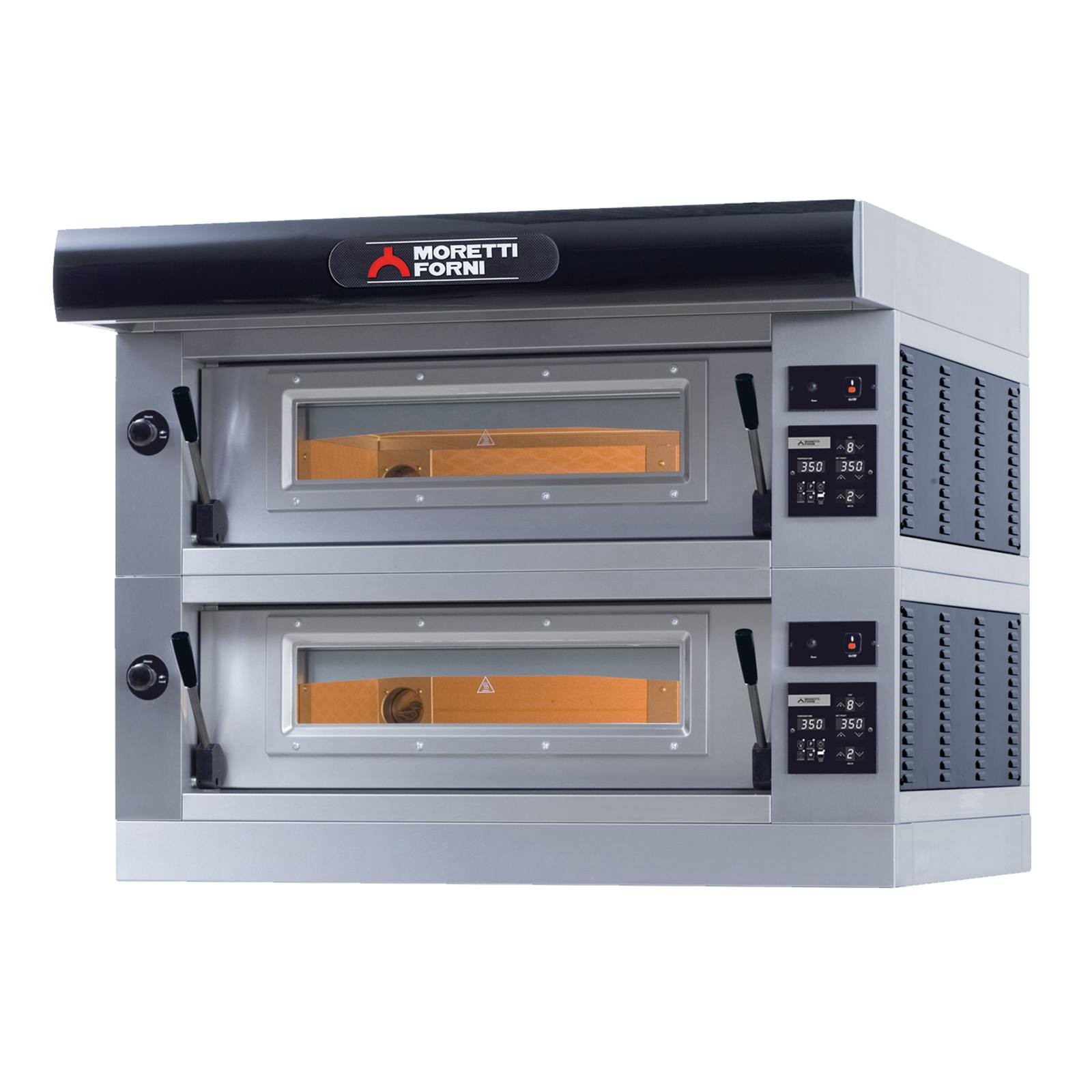 Moretti Forni Piec do pizzy 2-komorowy z okapem i bazą 2x9x30 cm | SerieP