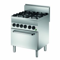 Bartscher Kuchnia gazowa 4-palnikowa 18 kW z piekarnikiem elektrycznym z termoobiegiem GN 1/1 4,2 kW | 650 Snack