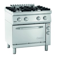 Bartscher Kuchnia gazowa 4-palnikowa 29,4 kW z piekarnikiem elektrycznym GN 1/1