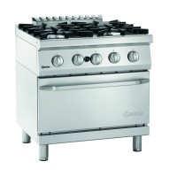Bartscher Kuchnia gazowa 4-palnikowa 36,9 kW z piekarnikiem gazowym GN 2/1