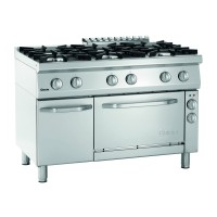 Bartscher Kuchnia gazowa 6-palnikowa 44,1 kW z piekarnikiem elektrycznym GN 1/1