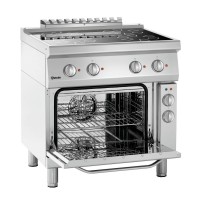 Bartscher Kuchnia ceramiczna 4-palnikowa 12.85 kW z piekarnikiem elektrycznym z termoobiegiem GN 1/1 3.65 kW | 700 Classic