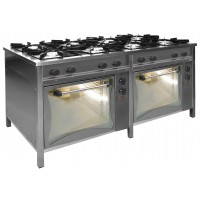 Egaz Kuchnia gazowa 8-palnikowa 45 kW z 2 piekarnikami elektrycznymi 6,6 kW 1700x700x850 mm TG-8745/2PKE-1