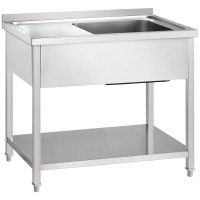 Gredil Stół ze zlewem jednokomorowym (P) z półką 1200x700x850 mm skręcany