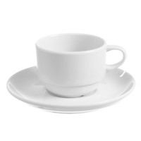 Fine Dine Bianco Filiżanka sztaplowana ze spodkiem 90 ml