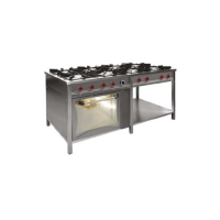 Egaz Kuchnia gazowa 8-palnikowa 45 kW + płomień pilotujący z piekarnikiem gazowym 4 kW 1740x700x850 mm TGP-8745/PG-1