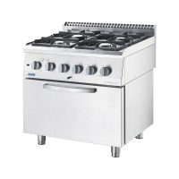 Stalgast Kuchnia gazowa ECO 4-palnikowa 17 kW z piekarnikiem elektrycznym 6,5 kW - propan-butan