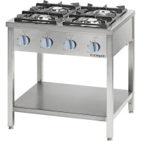 Stalgast Kuchnia gazowa wolnostojąca 4 palnikowa z półką 20,5 kW - propan-butan
