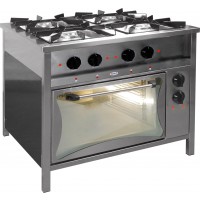 Egaz Kuchnia gazowa 4-palnikowa 20,5 kW z piekarnikiem elektrycznym 5,1 kW 900x700x850 mm TG-4720/PKE-3
