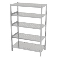 Polgast Regał magazynowy z półkami przestawnymi - 5 półek perforowanych 800x500x1800 mm