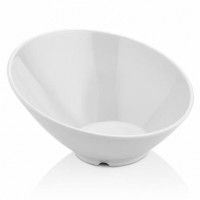 Fine Dine Miska skośna z melaminy ø233x135 mm | biała