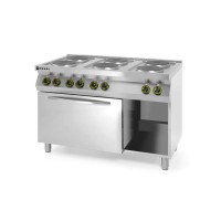 Hendi Kuchnia elektryczna 6-płytowa Kitchen Line z konwekcyjnym piekarnikiem elektrycznym GN 1/1