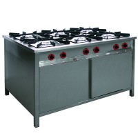 Egaz Kuchnia gazowa 6-palnikowa 1300x900x850 mm z szafką 32,5 kW + płomień pilotujący TGP-632.IV