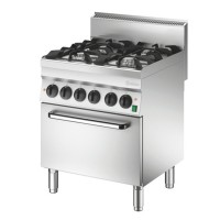 Bartscher Kuchnia gazowa 4-palnikowa z piekarnikiem elektrycznym szer. 700 18.4 kW | 650