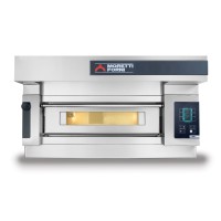 Moretti Forni Piec do pizzy 1-komorowy z okapem i bazą Slim 6x32 cm | serieS