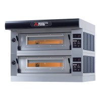 Moretti Forni Piec do pizzy 2-komorowy z okapem i bazą 2x9x32 cm | SerieP