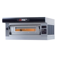 Moretti Forni Piec do pizzy 1-komorowy z okapem i bazą 4x32 cm | SerieP
