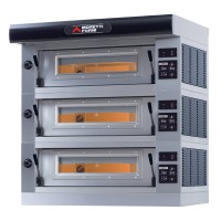 Moretti Forni Piec do pizzy 3-komorowy z okapem i bazą 3x9x32 cm | SerieP
