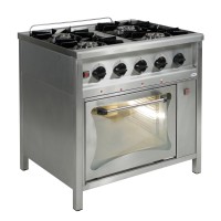 Egaz Kuchnia gazowa 4-palnikowa z piekarnikiem gazowym 900x900x850 mm 28,5 kW TGP-425/PG-1