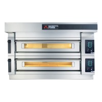 Moretti Forni Piec do pizzy 2-komorowy z okapem i bazą 2x6x32 cm | SerieS