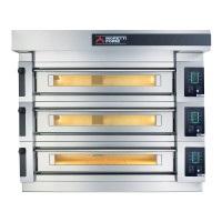 Moretti Forni Piec do pizzy 3-komorowy z okapem i bazą 3x6x32 cm | SerieS