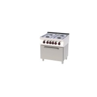 Redfox Kuchnia gazowa 4-palnikowa 21,5 kW z piekarnikiem elektrycznym GN 1/1 3,13 kW | SPBT 70/80 11GE