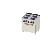 Redfox Kuchnia elektroniczna 4-płytowa 10,4 kW z piekarnikiem elektrycznym GN 1/1 3,13 kW | SPT 70/80 11E