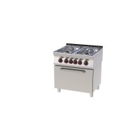 Redfox Kuchnia gazowa 4-palnikowa 27 kW z piekarnikiem gazowym statycznym GN 2/1 6kW | SPT 70/80 21G