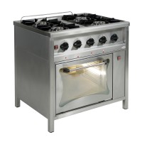 Egaz Kuchnia gazowa 4-palnikowa 20,5 kW + płomień pilotujący z piekarnikiem gazowym 4 kW 800x700x850 mm TGMP-4720/PG-1