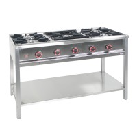 Egaz Kuchnia gazowa 5-palnikowa 1200x700x850 mm z półką 28,5 kW + płomień pilotujący TGP-5730.III