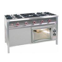 Egaz Kuchnia gazowa 5-palnikowa 27,5 kW + płomień pilotujący z piekarnikiem gazowym 4 kW 1200x700x850 mm TGP-5728/PG-1